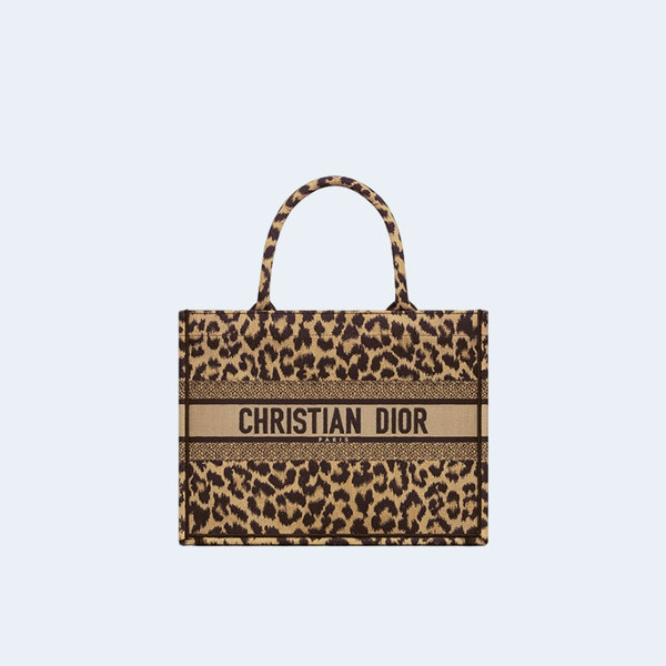 디올 레오파드 북 토트 미디움 백