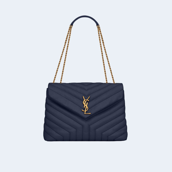 생로랑 마틀라세 루루 미디움 백 블루