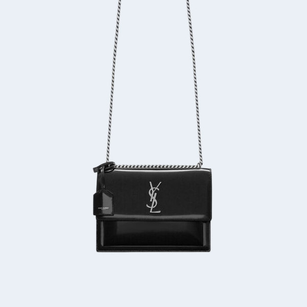 생로랑 브러쉬드 SUNSET 스몰백 블랙 실버