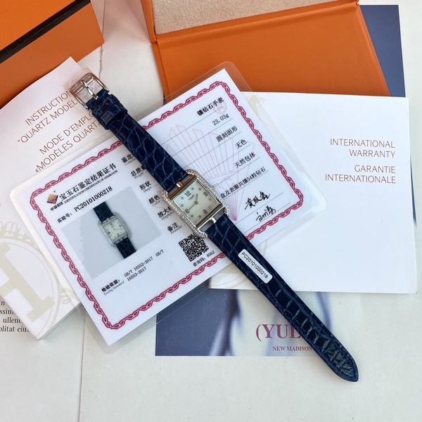 에르메스 케이프 코드 다이아 네이비 여성용 31mm