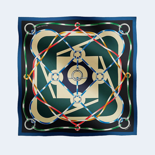 에르메스 Figure Artistique 90 마린 스카프