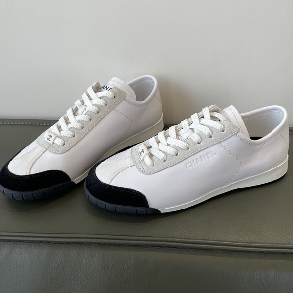 샤넬 스니커즈 카프스킨 벨벳 카프스킨 화이트/블랙