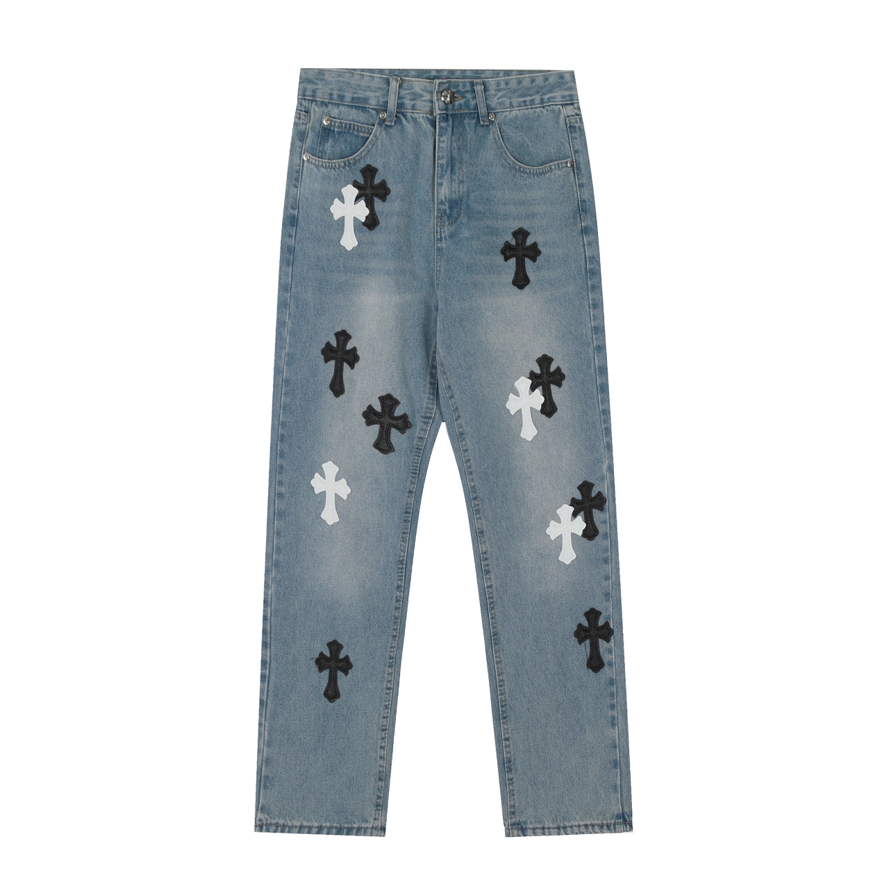 크롬하츠 멀티 가죽패치 데님 KE971