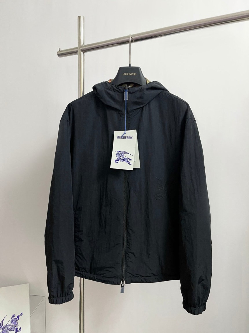 버버리 체크 리버시블 후드 자켓