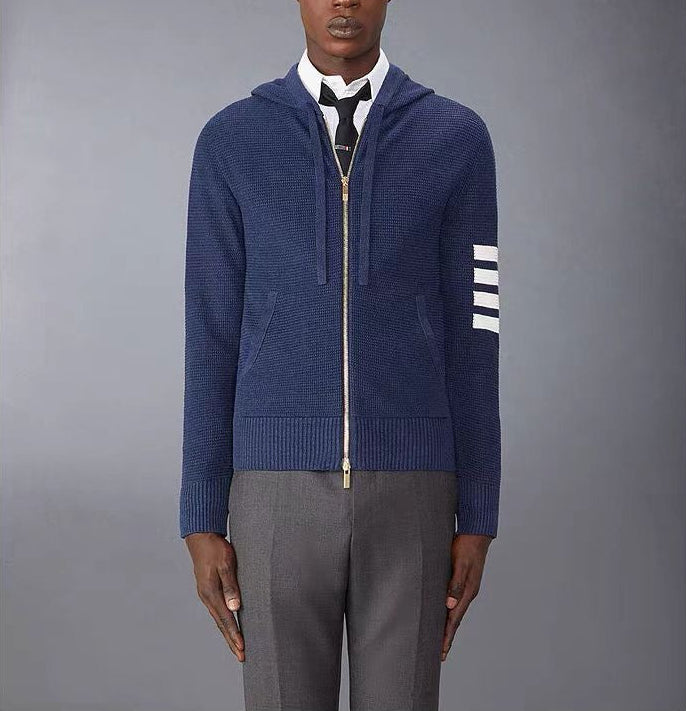 톰브라운 4바 코튼 후드 지퍼