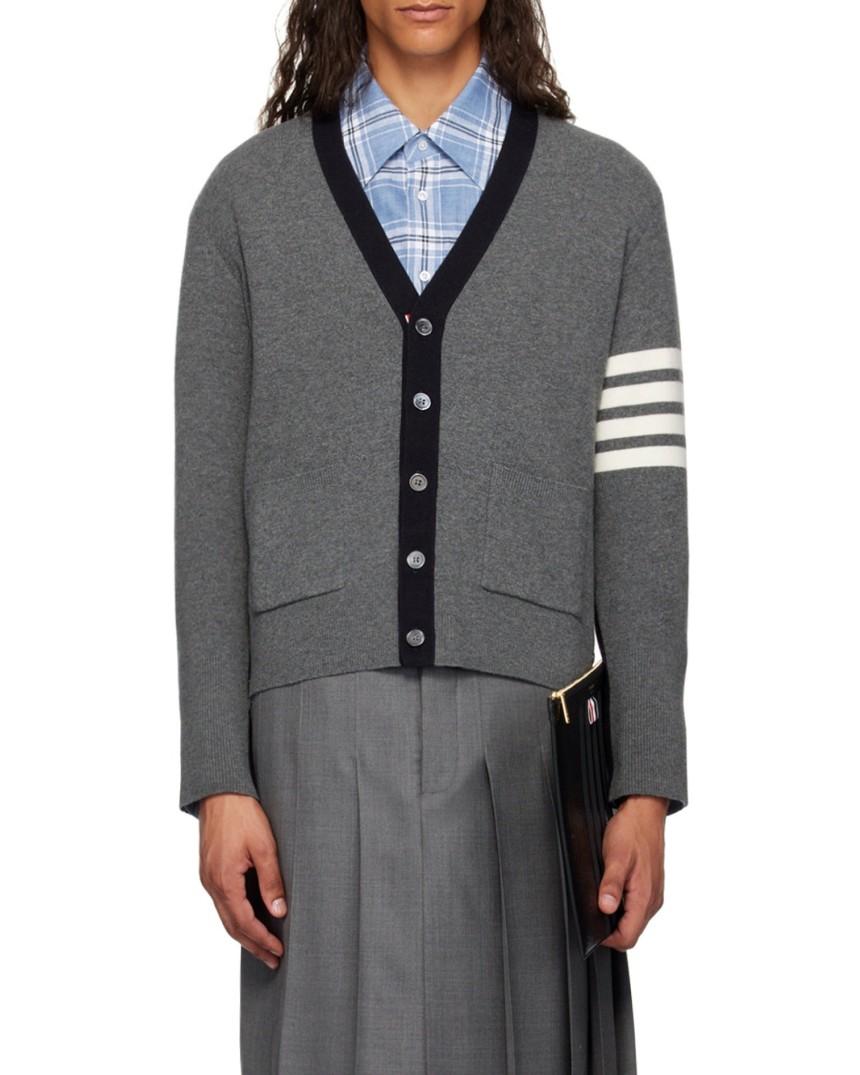 톰브라운 투인원 하프 사선 가디건