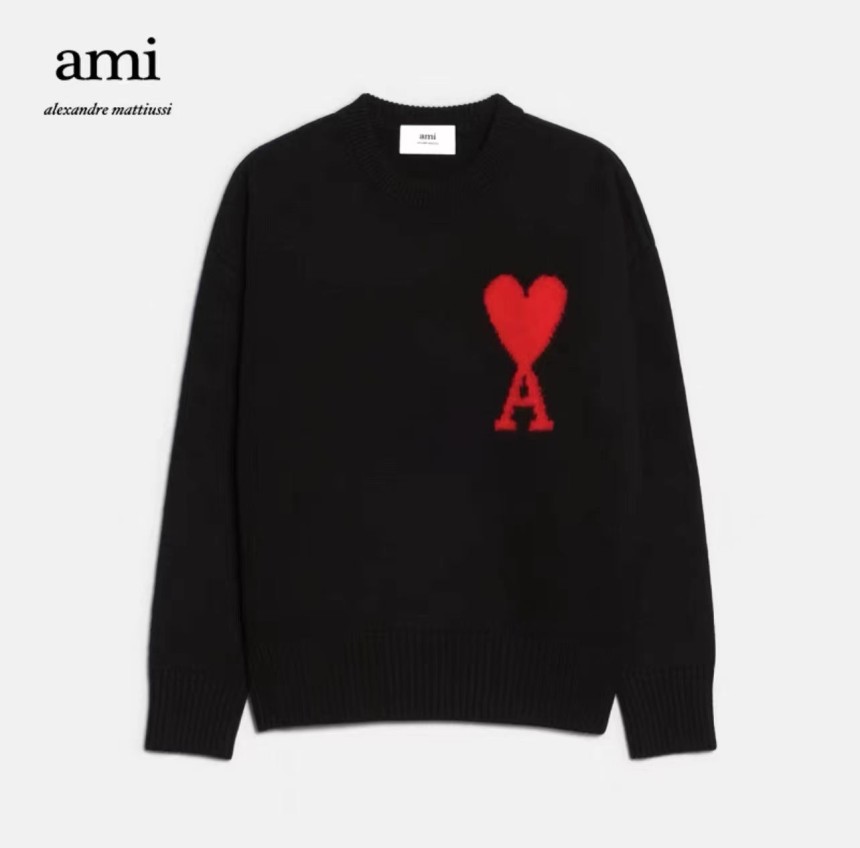 아미 빅 로고 니트