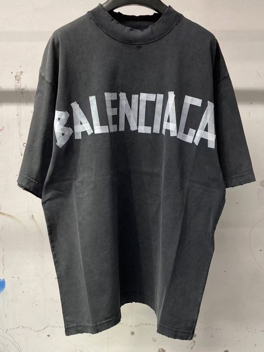 발렌시아가 테이프 타입 티셔츠