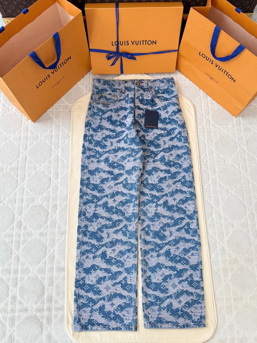 루이비통 모노그램 데님 스케이트 팬츠
