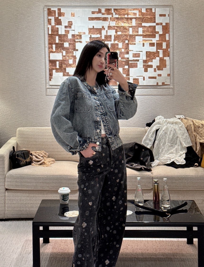 샤넬 크롭 청자켓