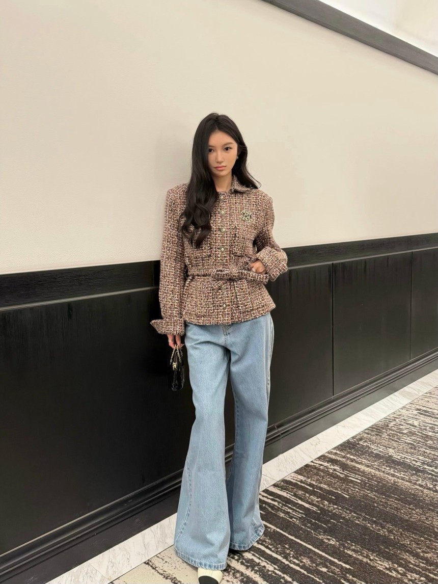샤넬 브라운 트위드 자켓