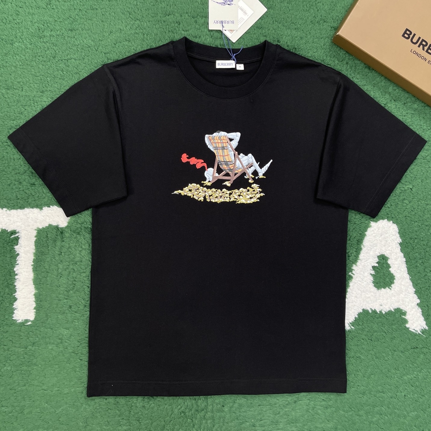 버버리 비치 나이트 코튼 티셔츠