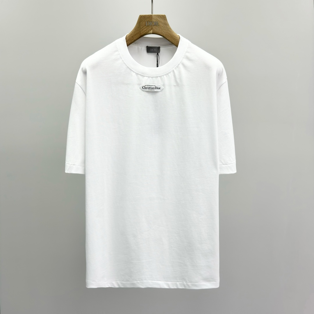 디올 라벨 코튼 티셔츠