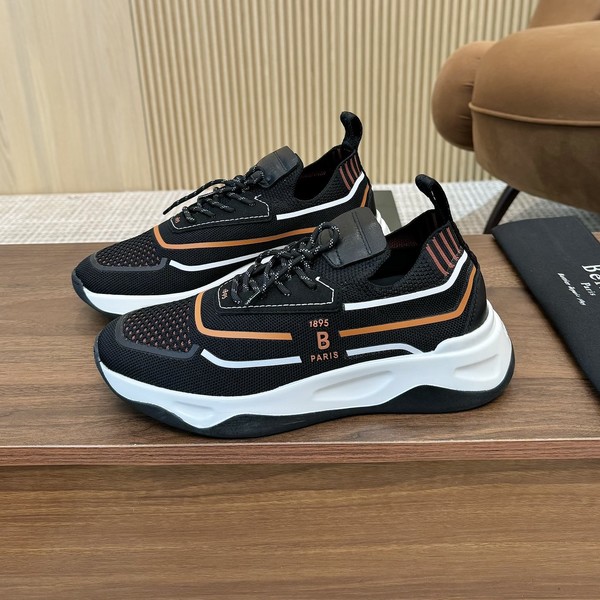 벨루티 쉐도우 니트 & 레더 스니커즈 블랙