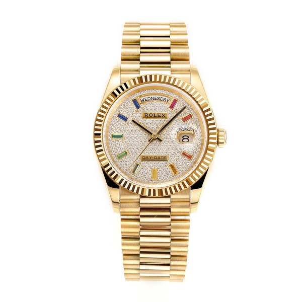 롤렉스 데이데이트 다이아몬드 파베 옐로우 골드 31mm