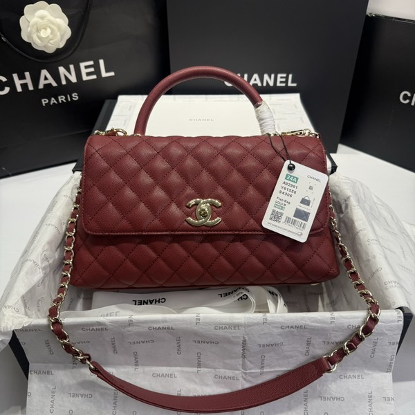 샤넬 24A COCO 탑 핸드 캐비어 28