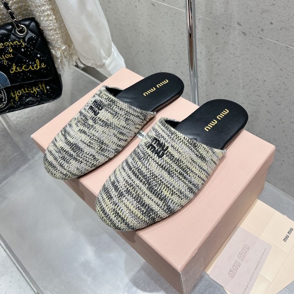 미우미우 울 슬리퍼