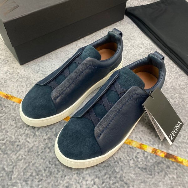 제냐 스웨이드 레더 트리플 스티치  스니커즈