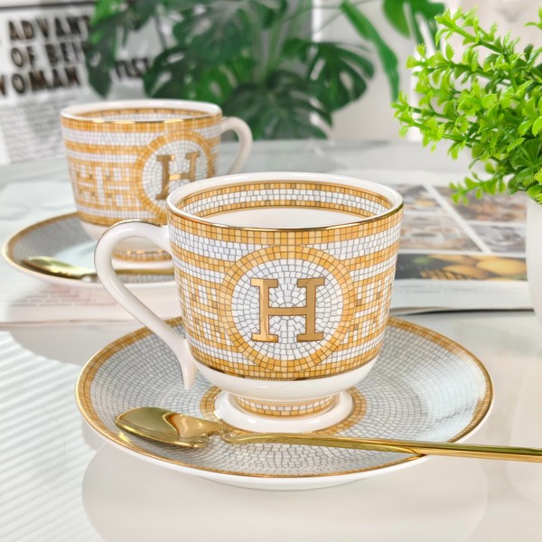 에르메스 커피잔 2종 세트