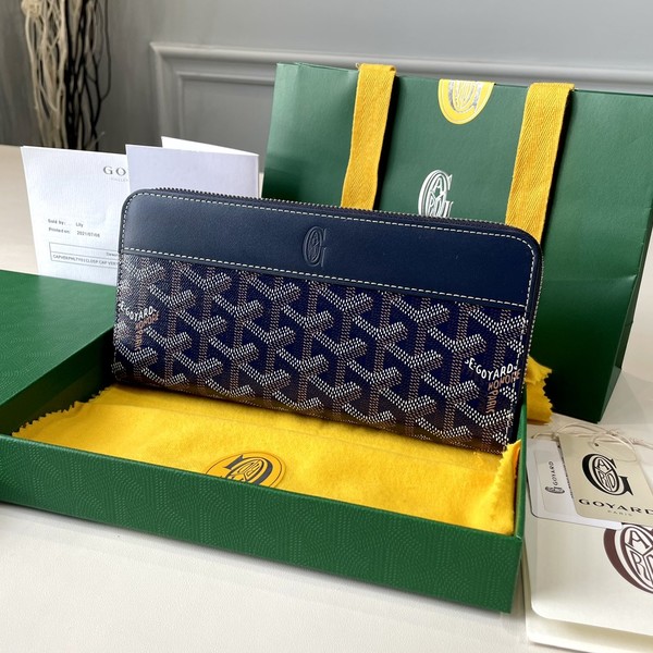 고야드 마티뇽 지퍼 장지갑 (네이비)