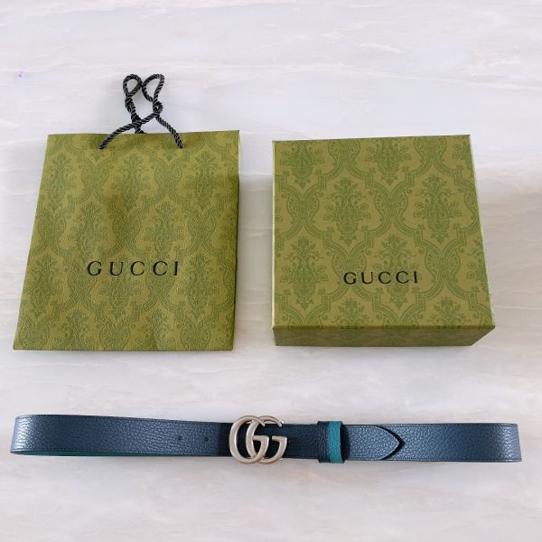 구찌  GG 버클 레더 양면 벨트