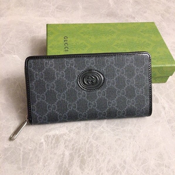 구찌 인터로킹 G 지퍼 어라운드  장지갑 673003