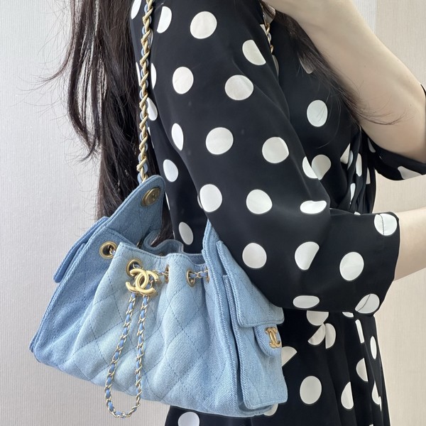 샤낼 25백 미니 데님 골드 AS5631