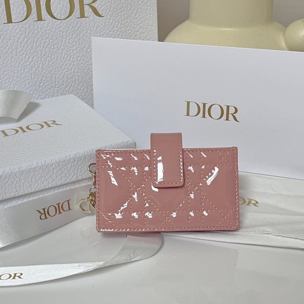 디올 레이디디올 아코디언 페이턴트 카드 지갑