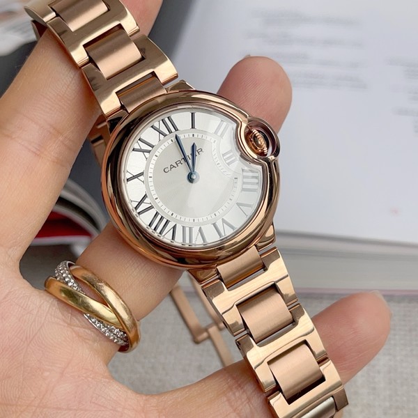 까르띠에 발롱 블루 로즈골드 33mm
