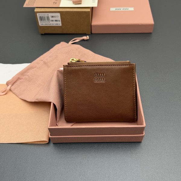 미우미우 나파 가죽 듀얼 지퍼 반지갑