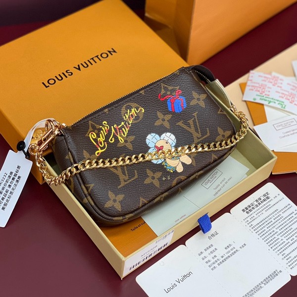 루이비통 미니 포쉐트 액세서리 모노그램 아이스드 골드 M15328