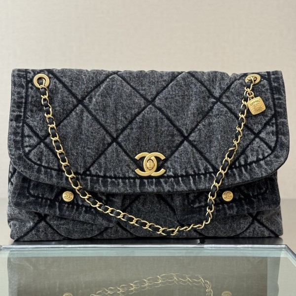 샤넬 포켓 데님 체인 맥시 플랩 AS5727