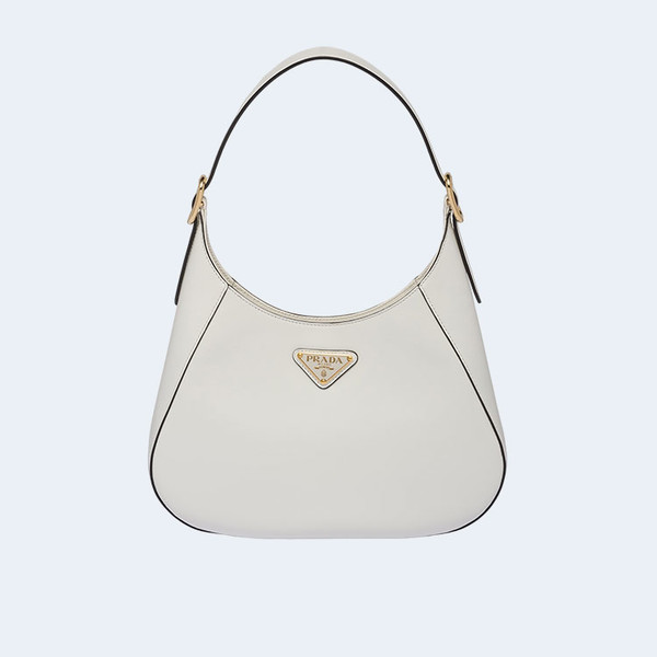 프라다 미디엄 삼각로고 레더 호보 숄더백