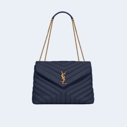 생로랑 마틀라세 루루 미디움 백 블루