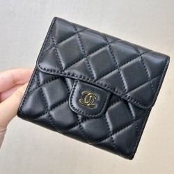 샤넬 클래식 스몰 지갑 램스킨 골드 메탈