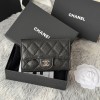 샤넬 클래식 캐비어 카드 홀더 블랙 실버  AP0214