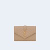 생로랑 엔벨로프 스몰 지갑 베이지 골드