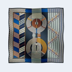 에르메스 Dressage Tressage 140 마린 숄 스카프