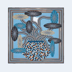 에르메스 Flores Del Este 140 블루 끌레어 스카프