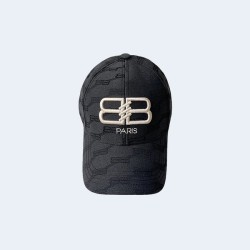 발렌시아가 BB 모노그램 블랙 베이스볼 캡