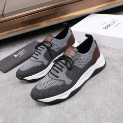 벨루티 쉐도우 니트 레더 그레이