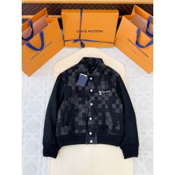 루이비통 믹스 레더 바시티 블루종