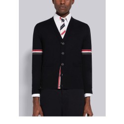 톰브라운 암 밴딩 브이넥 가디건