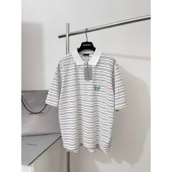 발렌시아가 BB Laurel 스트라이프 코튼 피케 폴로 셔츠