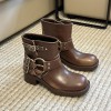 미우미우 룩 레더 부티 부츠 브라운