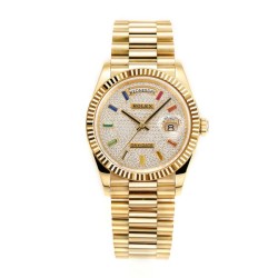 롤렉스 데이데이트 다이아몬드 파베 옐로우 골드 31mm