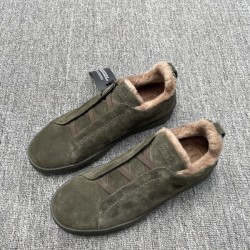 제냐 스웨이드 트리플 스티치 스웨이드 스니커즈