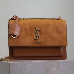 생로랑 선셋백 스웨이드 미듐 금장 (정품퀄)