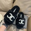 샤넬 CC 시어링 뮬 슬리퍼 블랙