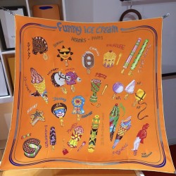 에르메스 스테이틀리 휠 까레  실크 스카프 90